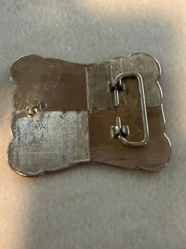 Silver Tone Floral Western Belt Buckle Vintage Style 3.25×2.5