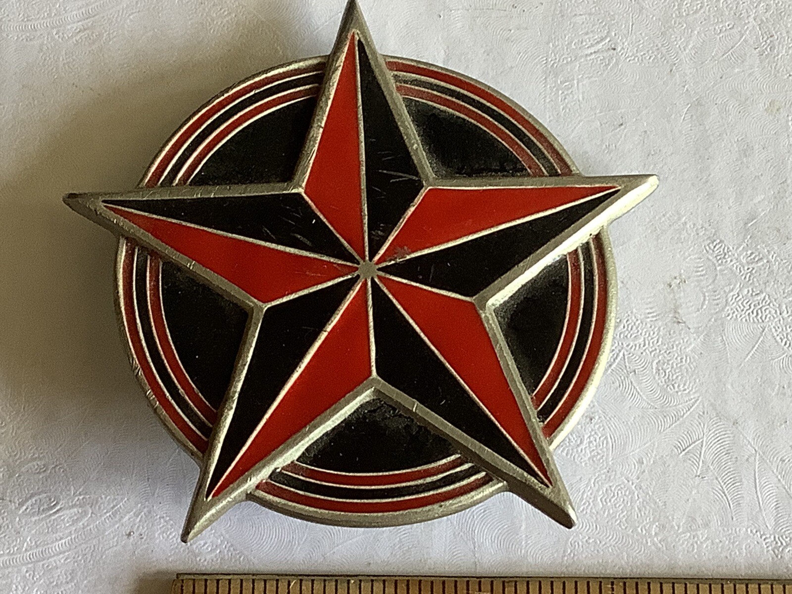 GREAT AMERICAN PRODUCTS Fine Pewter 2002 Nautical Star Belt Buckle 4613