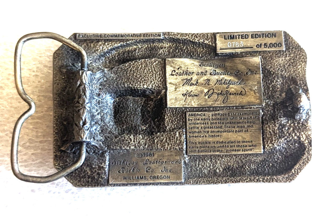 Wagons West American Commemorative Buckle – Siskiyou 1981 Limited Edition Brass