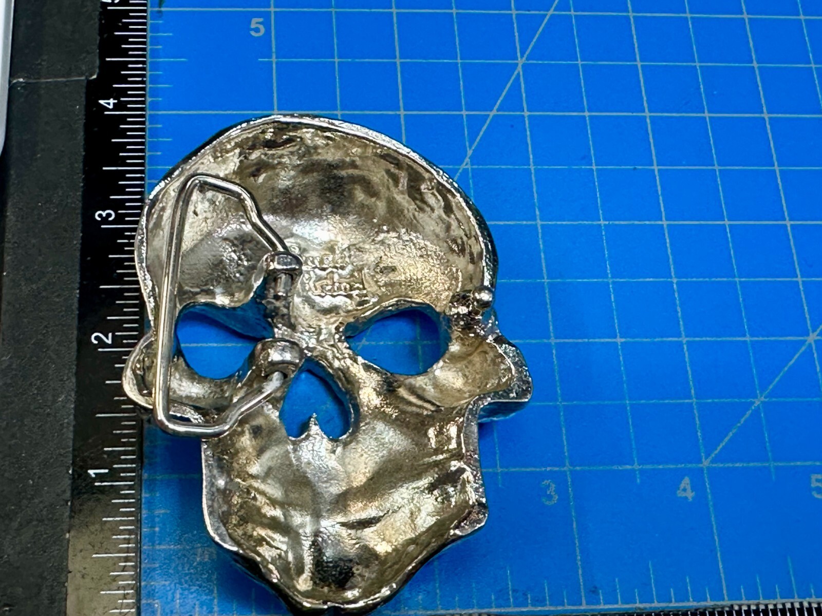 Skull Head with Rhinestone Teeth Halloween Gothic Punk Belt Buckle by Rock Rebel