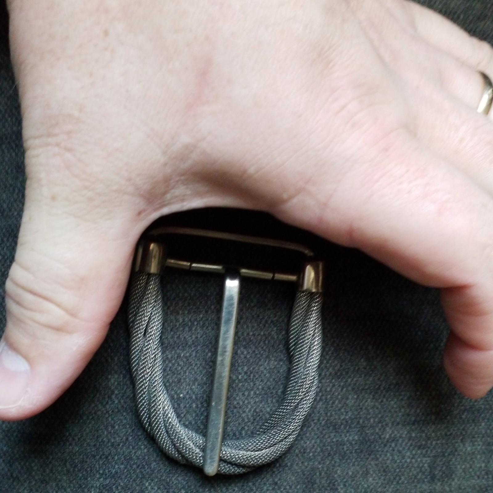 Vintage cool twisted round silver chain Belt Buckle women&rsquo;s or men&rsquo;s