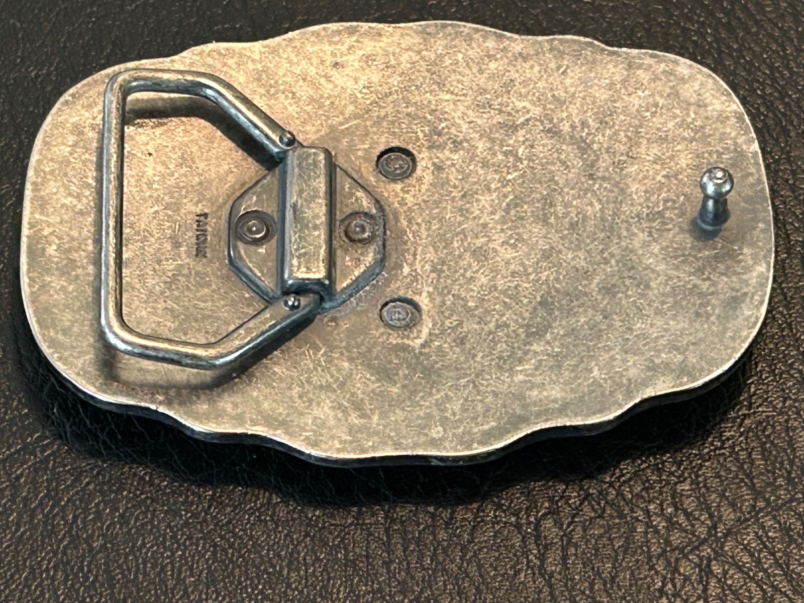 Iron Cross belt buckle, Maltese style symbol with dark enameled finish