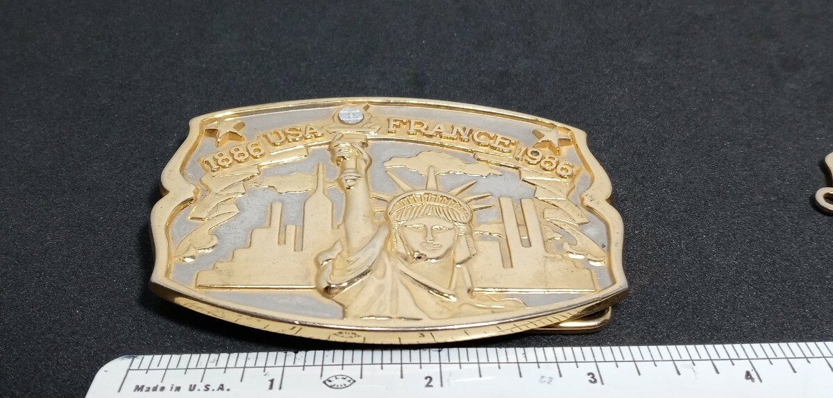 1886 USA France 1986 Statue Of Liberty Belt Buckle& Keychain Hammond Int&rsquo;l Mint