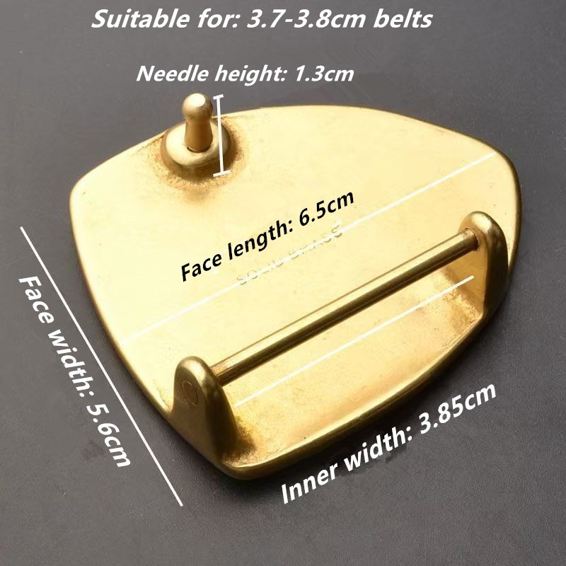 Men&rsquo;s solid pure brass embossed plate belt buckle head casual smooth buckle