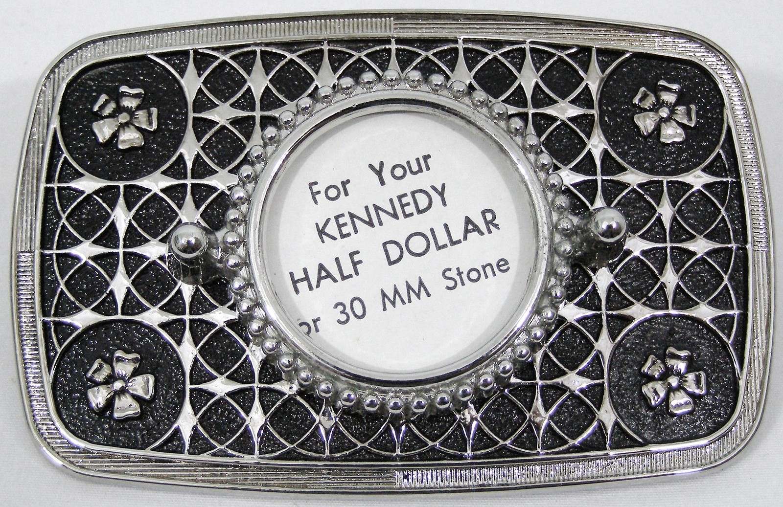 BELT BUCKLES Kennedy Half Dollar Coin 1/2 $ Silver Black Screw Mount Western NEW
