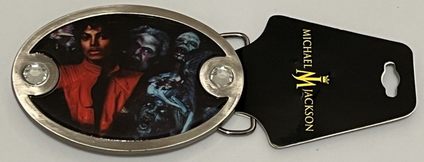 MICHAEL JACKSON MJ King of Pop THRILLER Adult Unisex METAL BELT BUCKLE 4&Prime; New