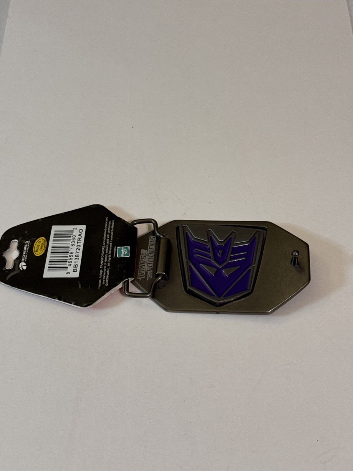 Transformers Reversible 4” Belt Buckle Decepticon Autobot Logo Official Diecast