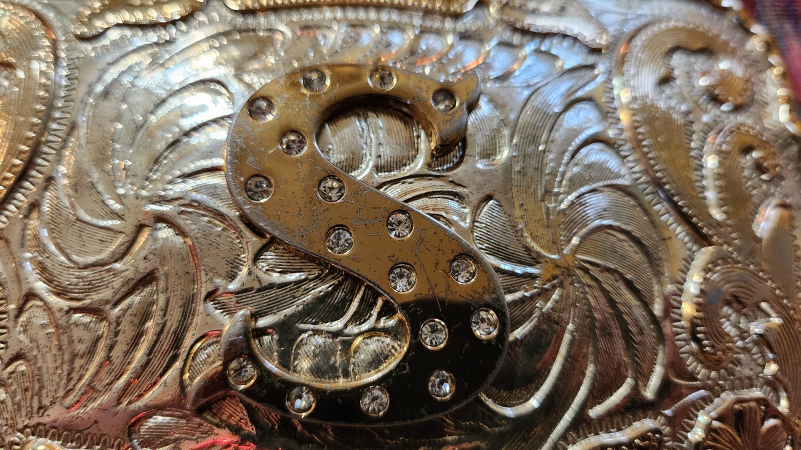 Belt Buckle Intital S In Gold And Silver