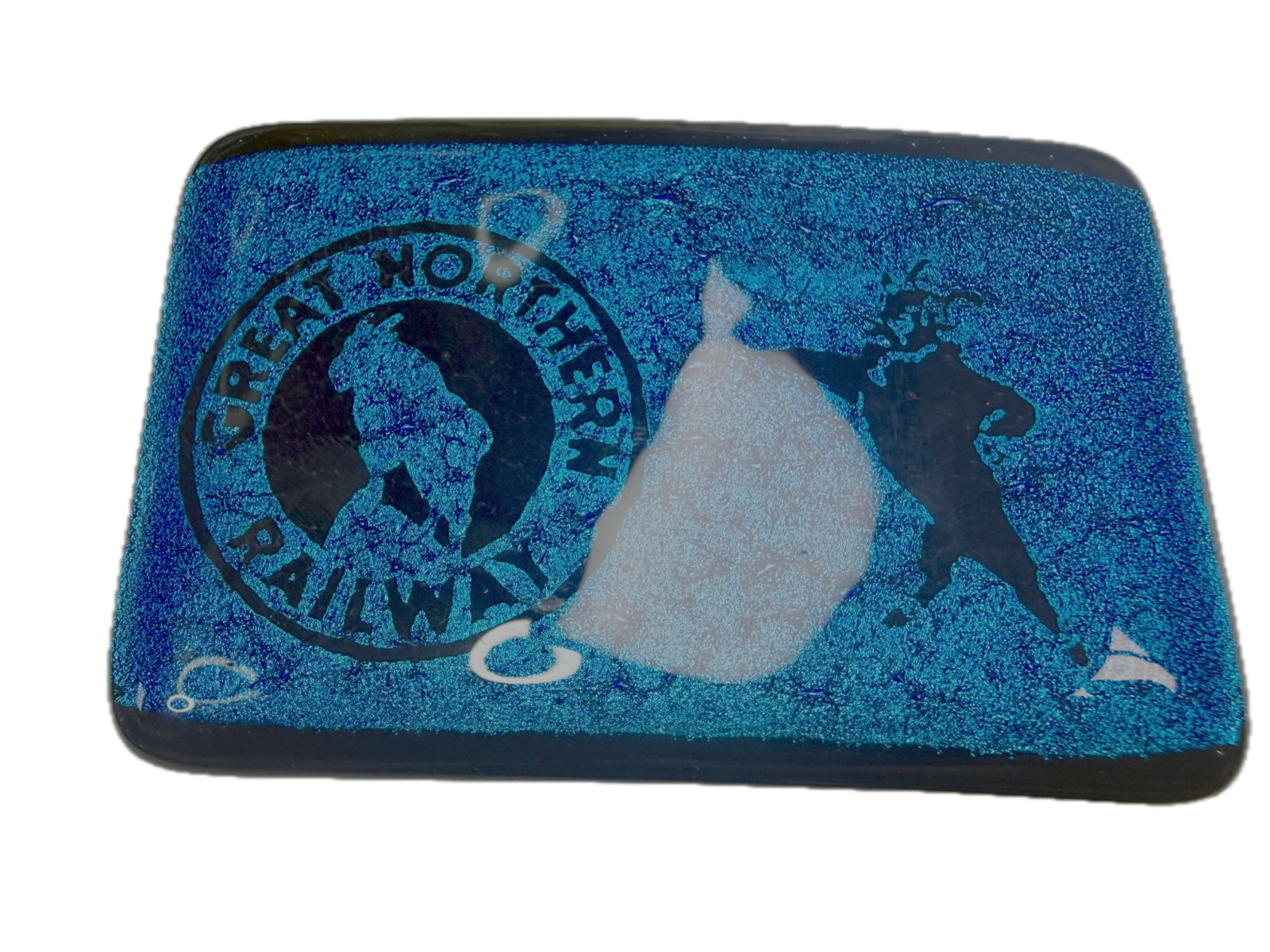 Great Northern Railway Locomotive Train Large Blue RARE Belt Buckle