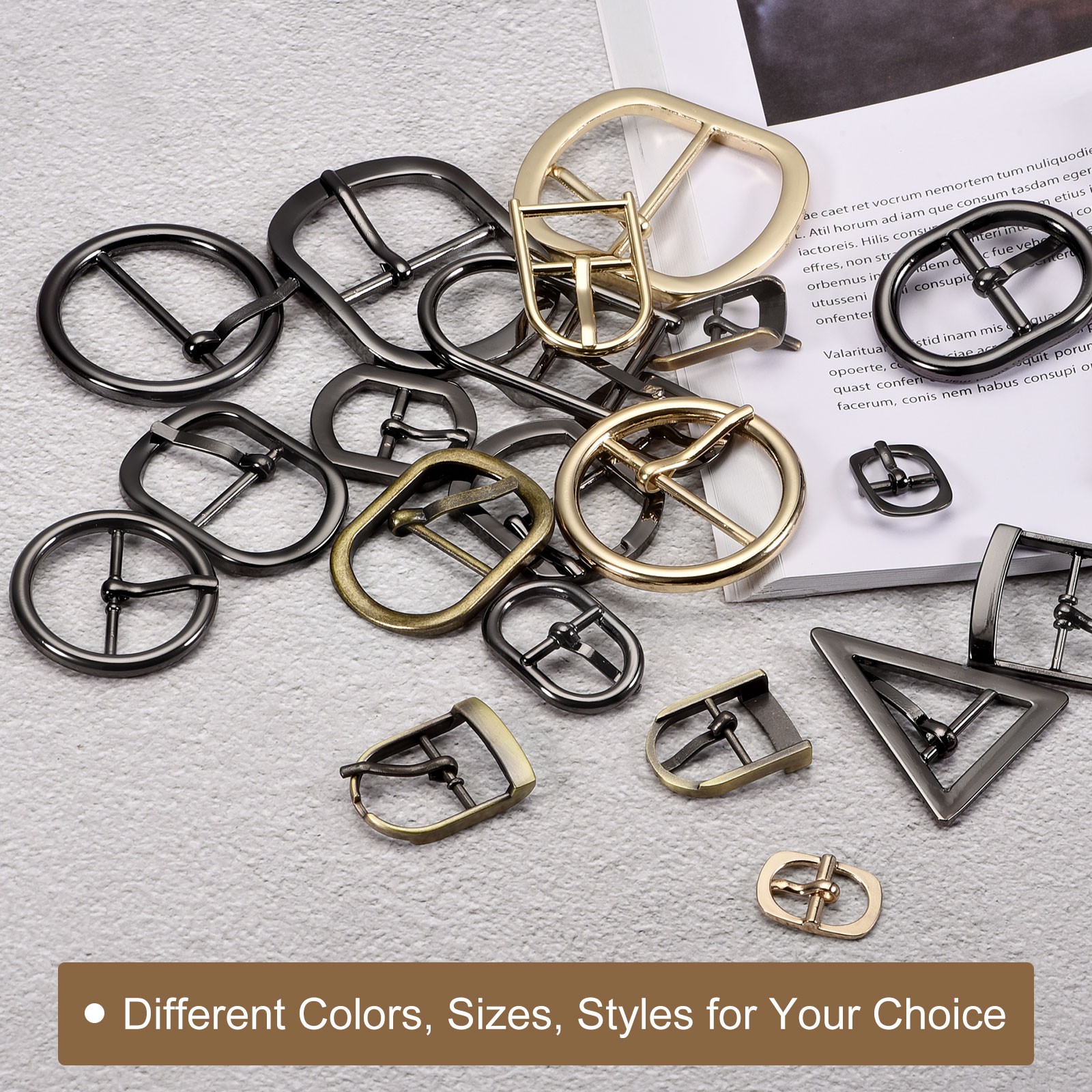 5Pcs 0.5&Prime; Single Prong Belt Buckle Oval Center Bar Buckles for Belt Champagne