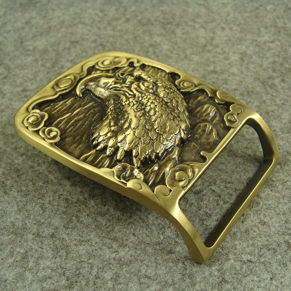 Solid Brass “ Eagle ” rectangle Belt Buckles 1.5&Prime; Plate Pin western Buckle Z336