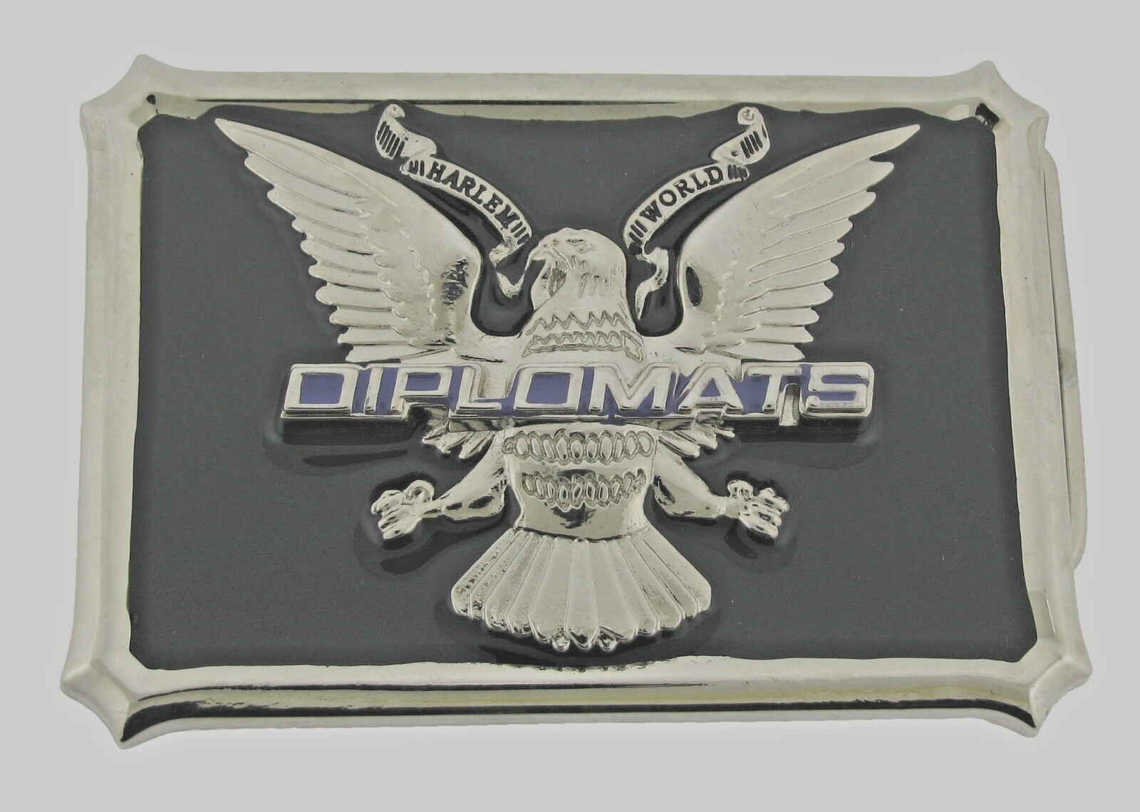 Diplomats Emissary Ambassador Consulate General Belt Buckle Silver Metal Western