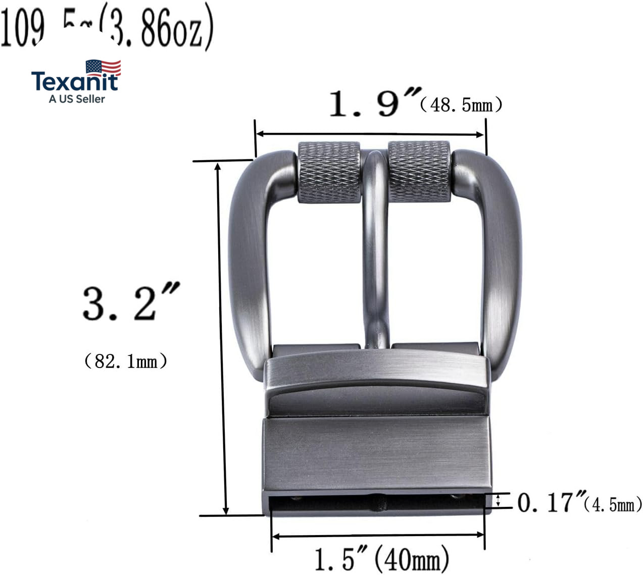 1.5&Prime;(40Mm) Belt Buckle Men&rsquo;S Reversible Replacement Single Prong Buckle Roller C