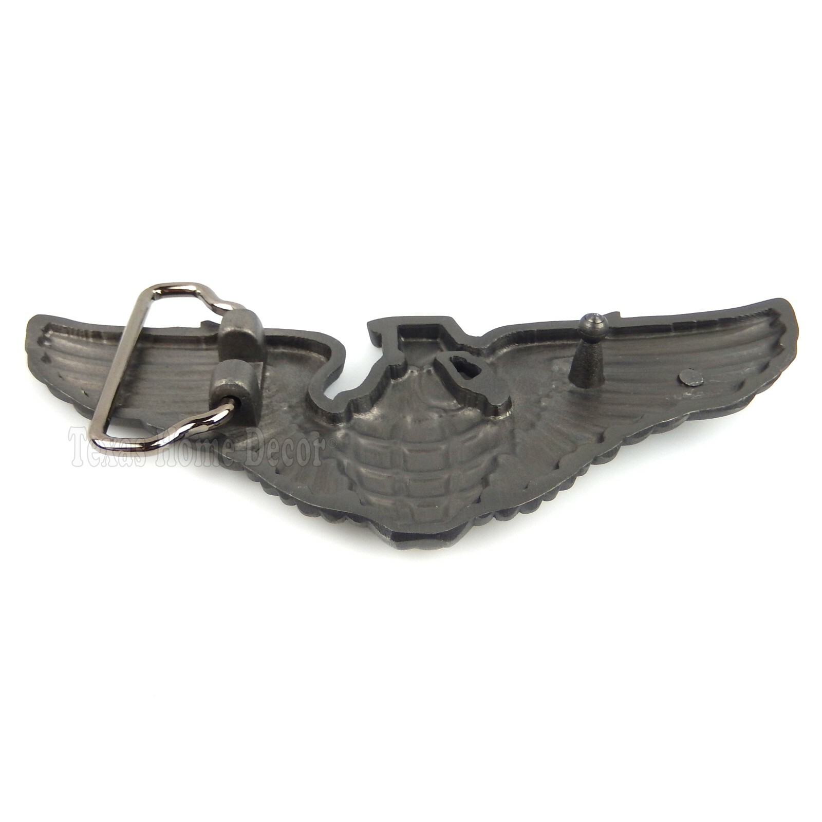 Grenade Angel Wings Belt Buckle Military Memorial Silver Tone Fits 1.5&Prime; Belt