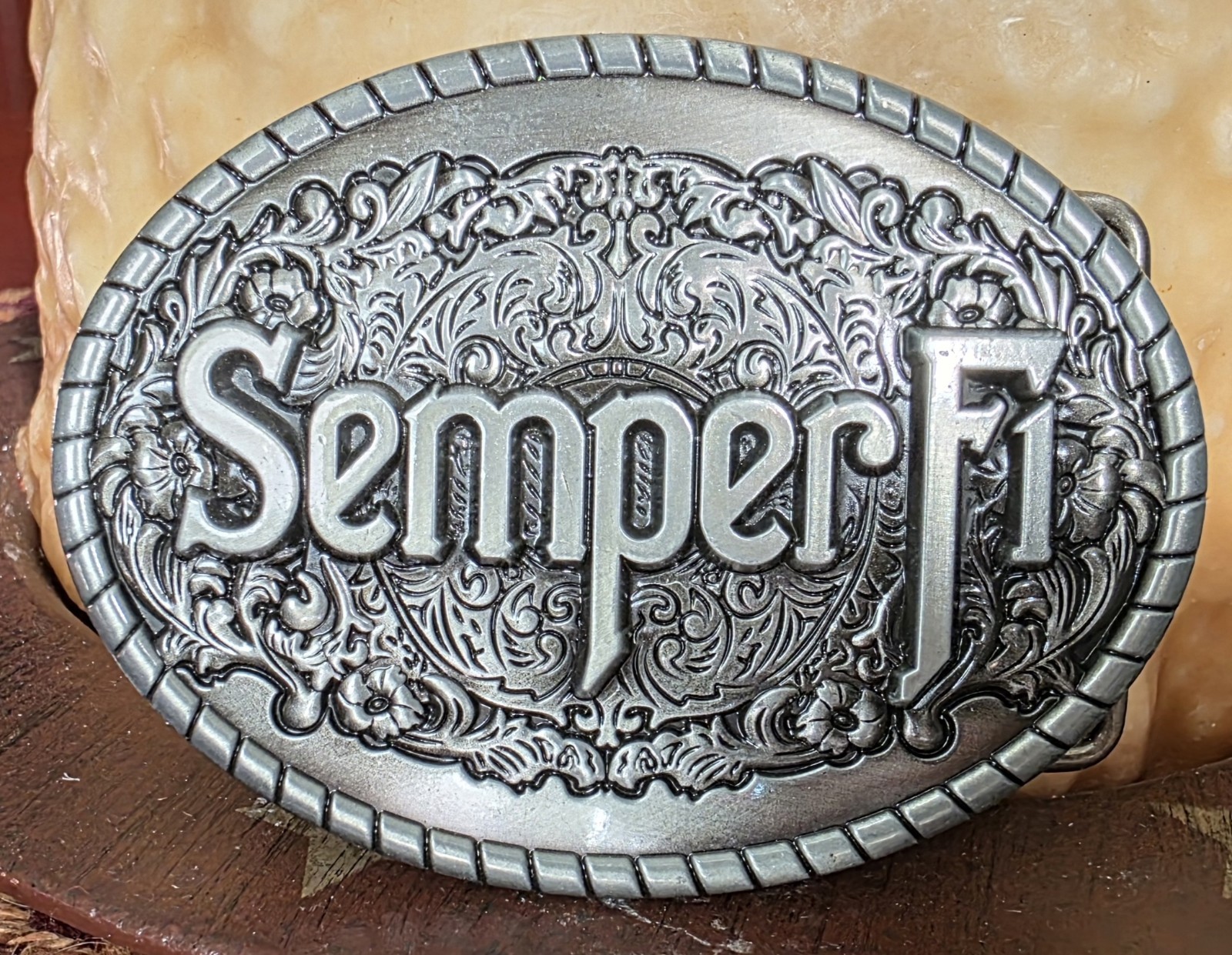 New Marine Corps USMC Semper Fi Silver Western Military Belt Buckle Oval Men