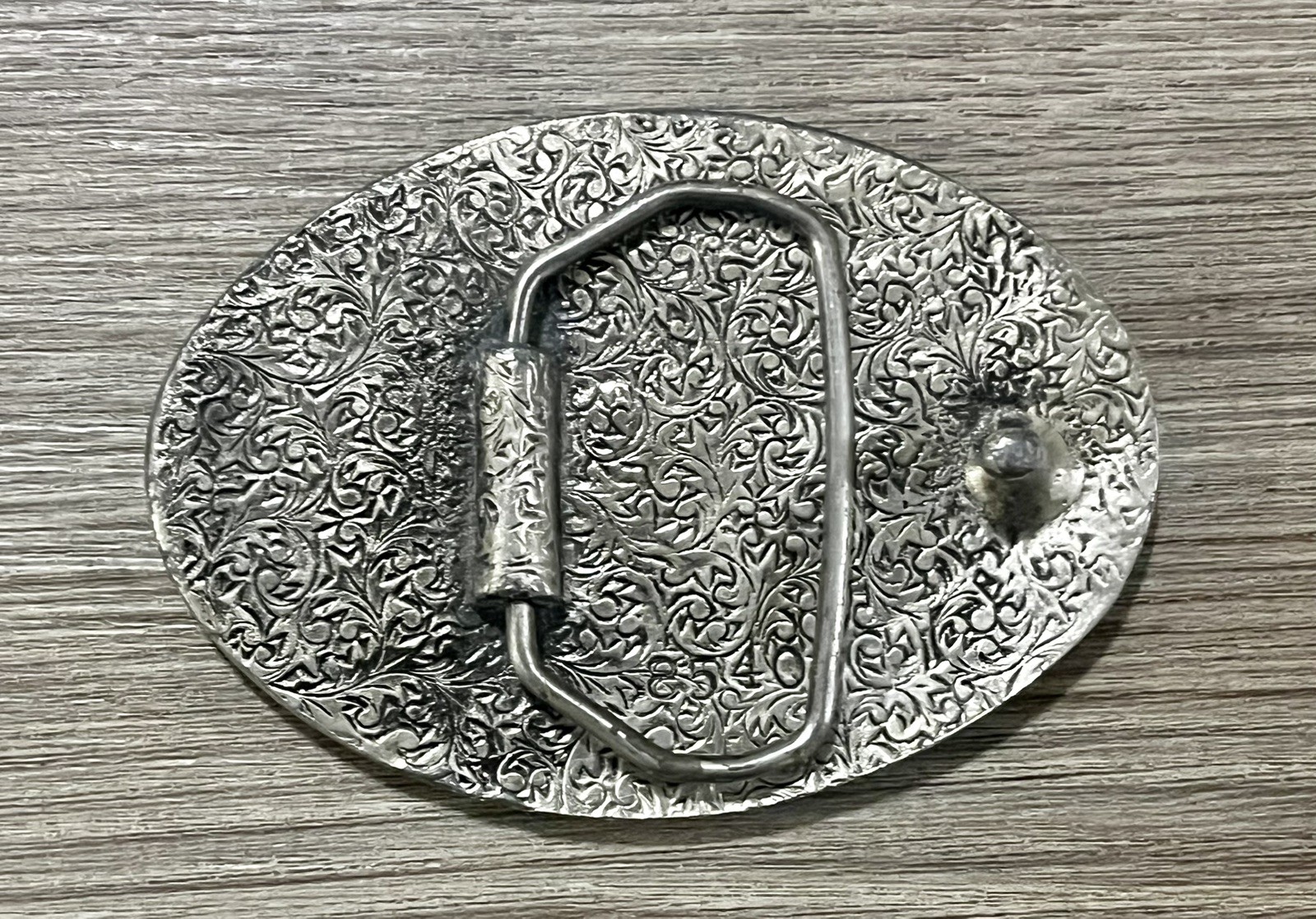 Vintage Eagle Landing On Branch Enameled Metal Belt Buckle Silver Tone Nature