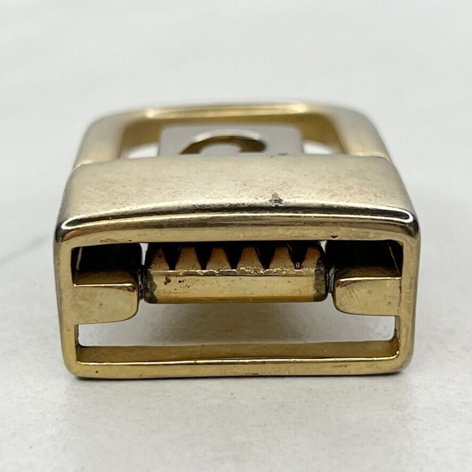 Silver and Gold Tone Clamp Style Simple Basic Belt Buckle