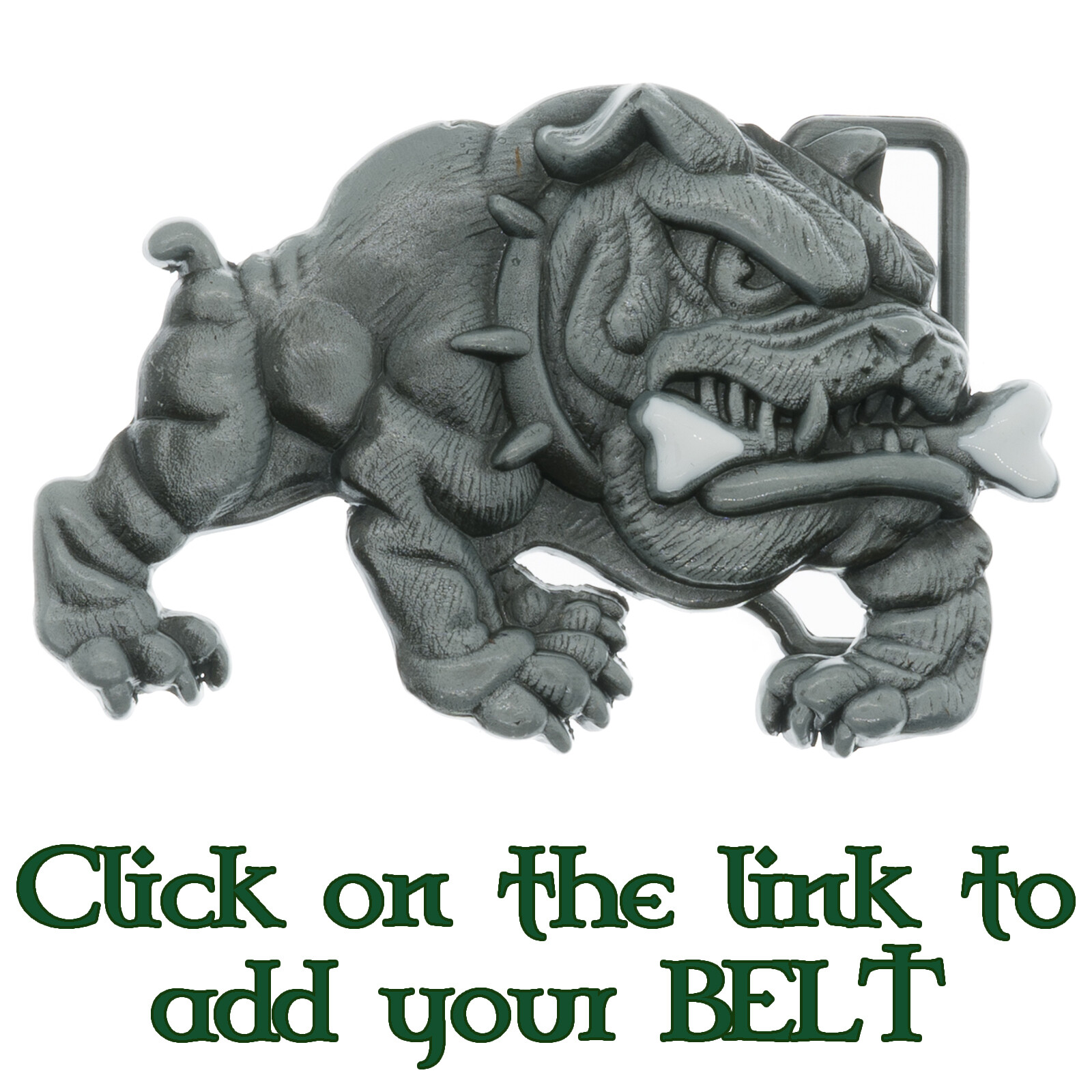 British Bulldog & Bone Belt Buckle Dog Canine
