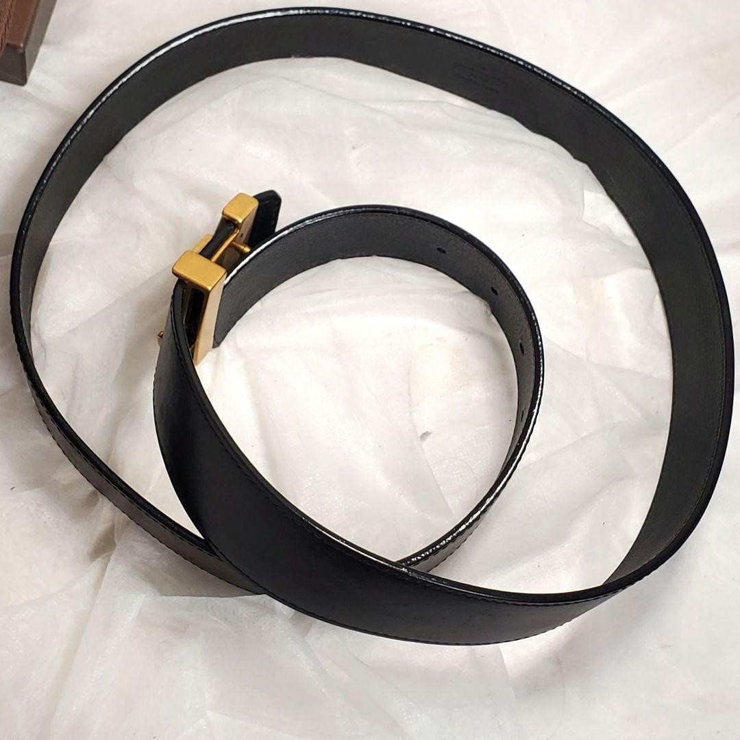 Louis Vuitton Pre-Owned Belt 100 40 Initial Black Gold