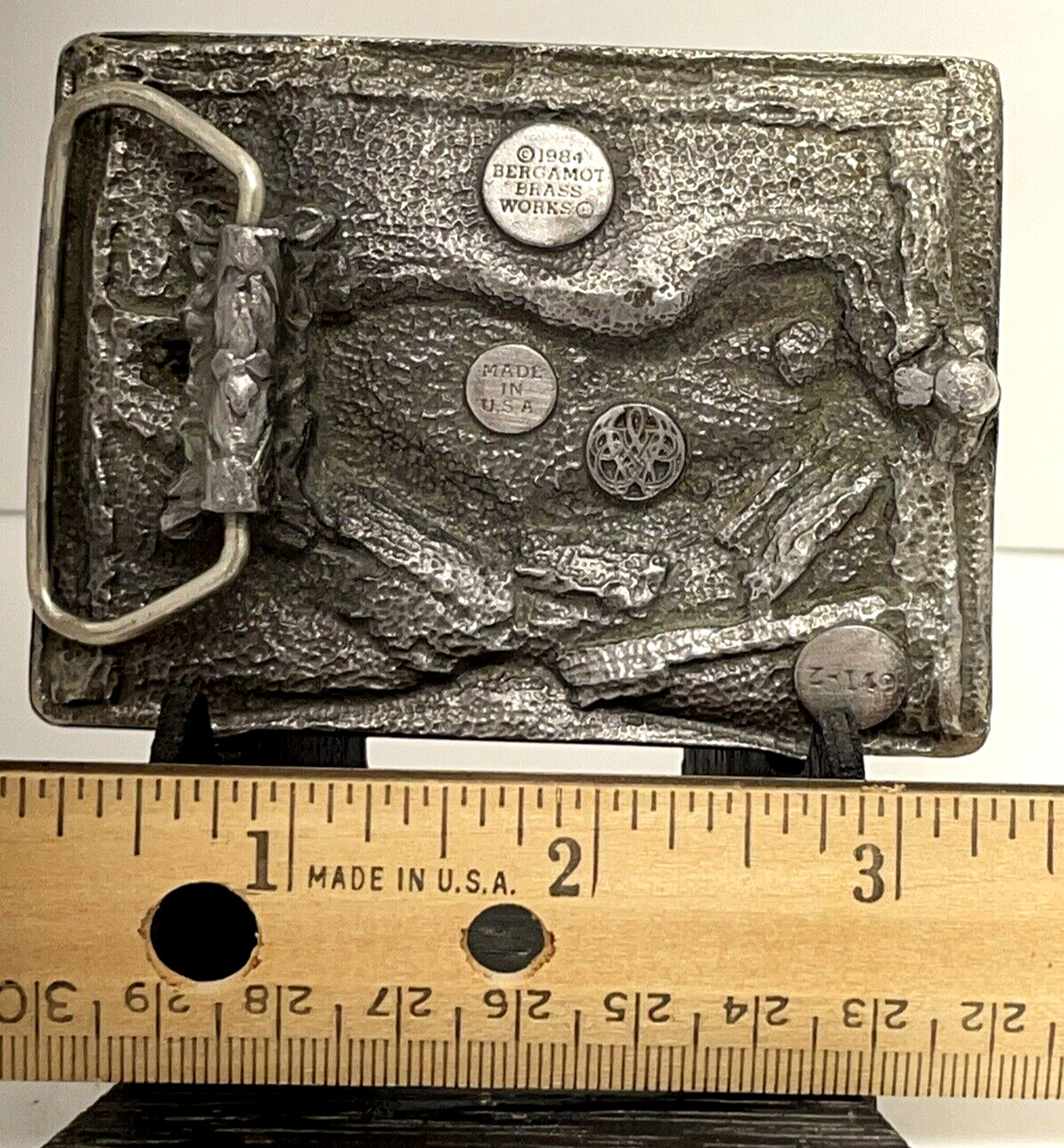 1984 Bergamot Brass Works Z-149 Pool Table Billiards Snooker Belt Buckle 3-D A1