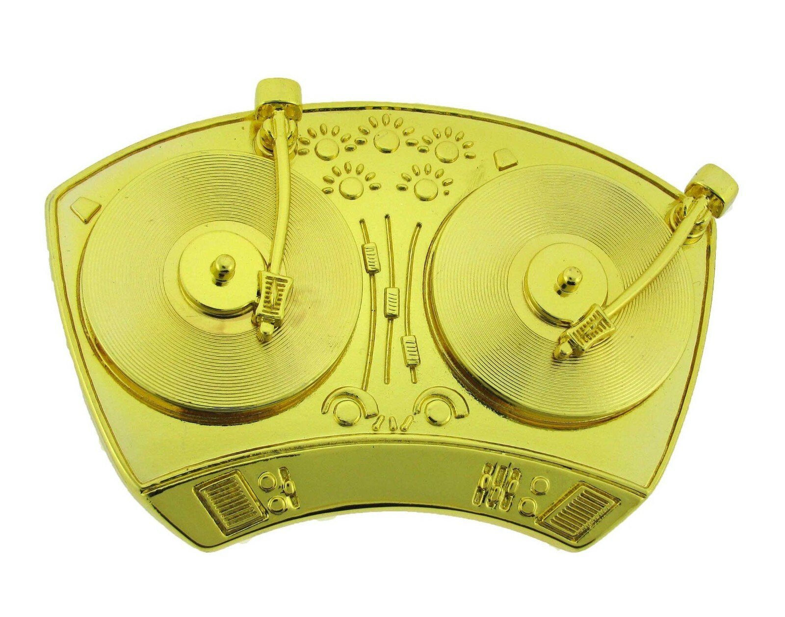 DISCO MENS ROCK REBEL Retro Turntable Belt Buckles Blaster Radio Dj Ghetto Music
