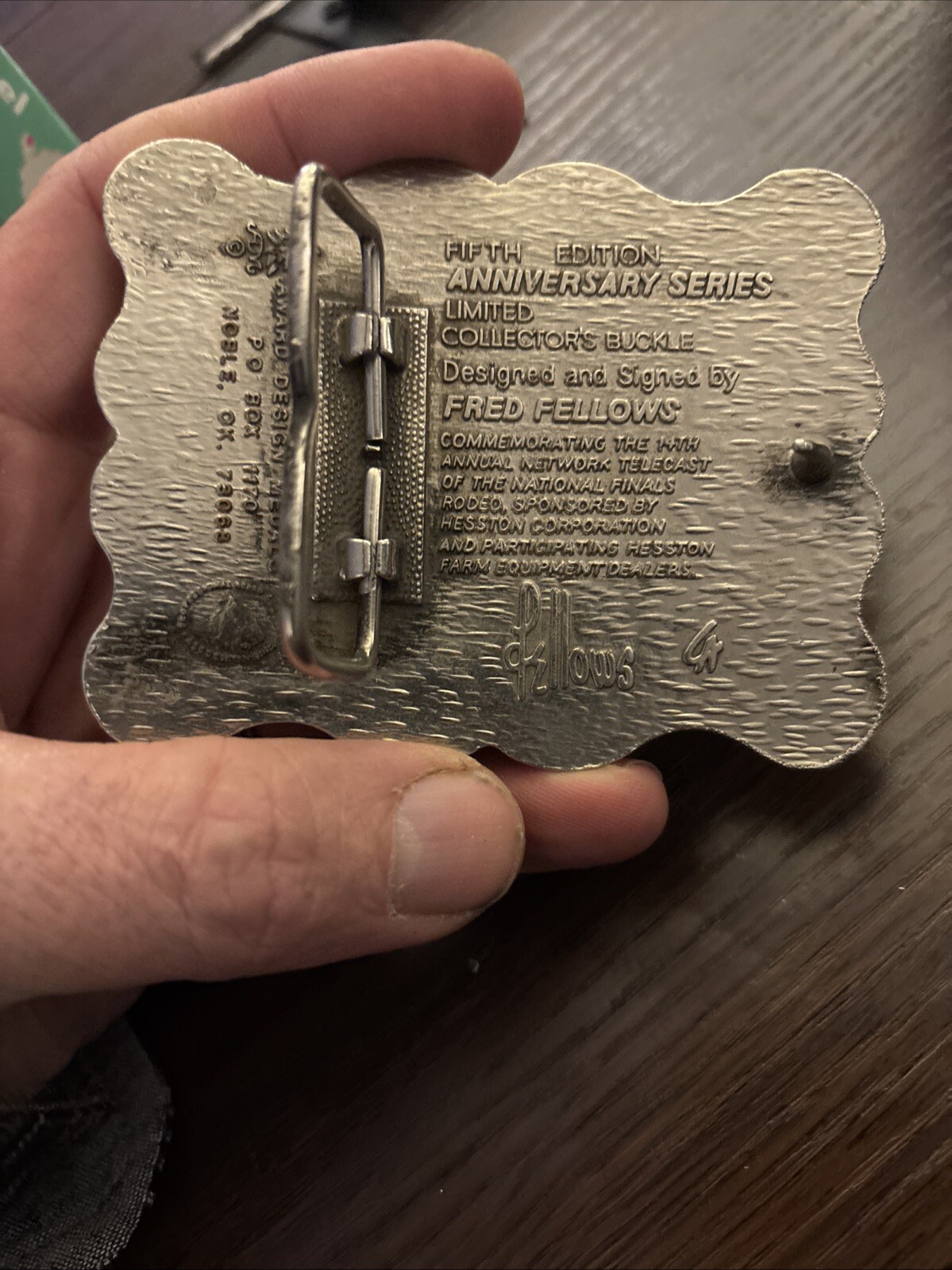 1987 Hesston National Finals Rodeo Calf Roping Belt Buckle
