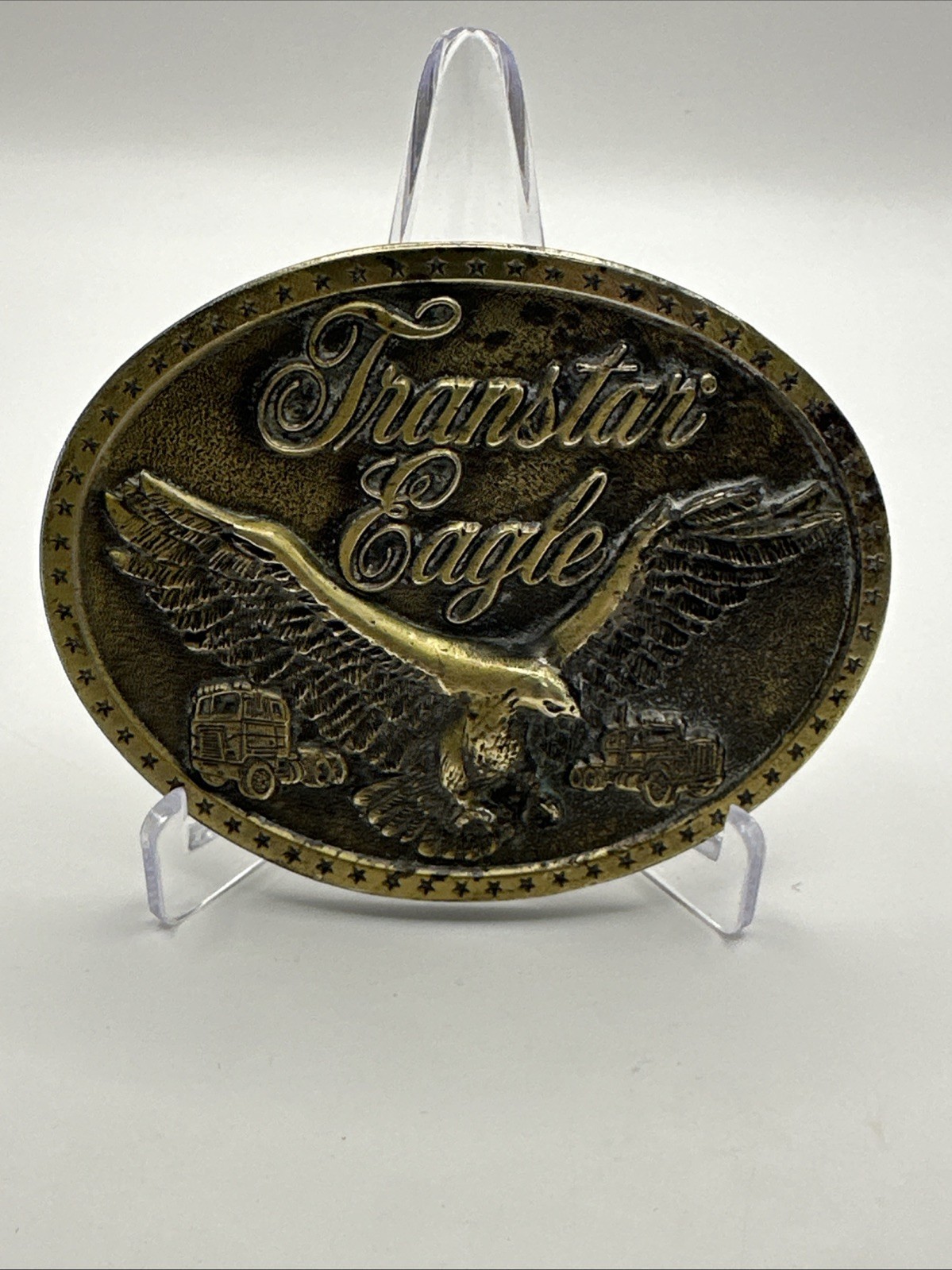 Transtar Eagle International Harvester Co Belt Buckle Bronze Tone Oval
