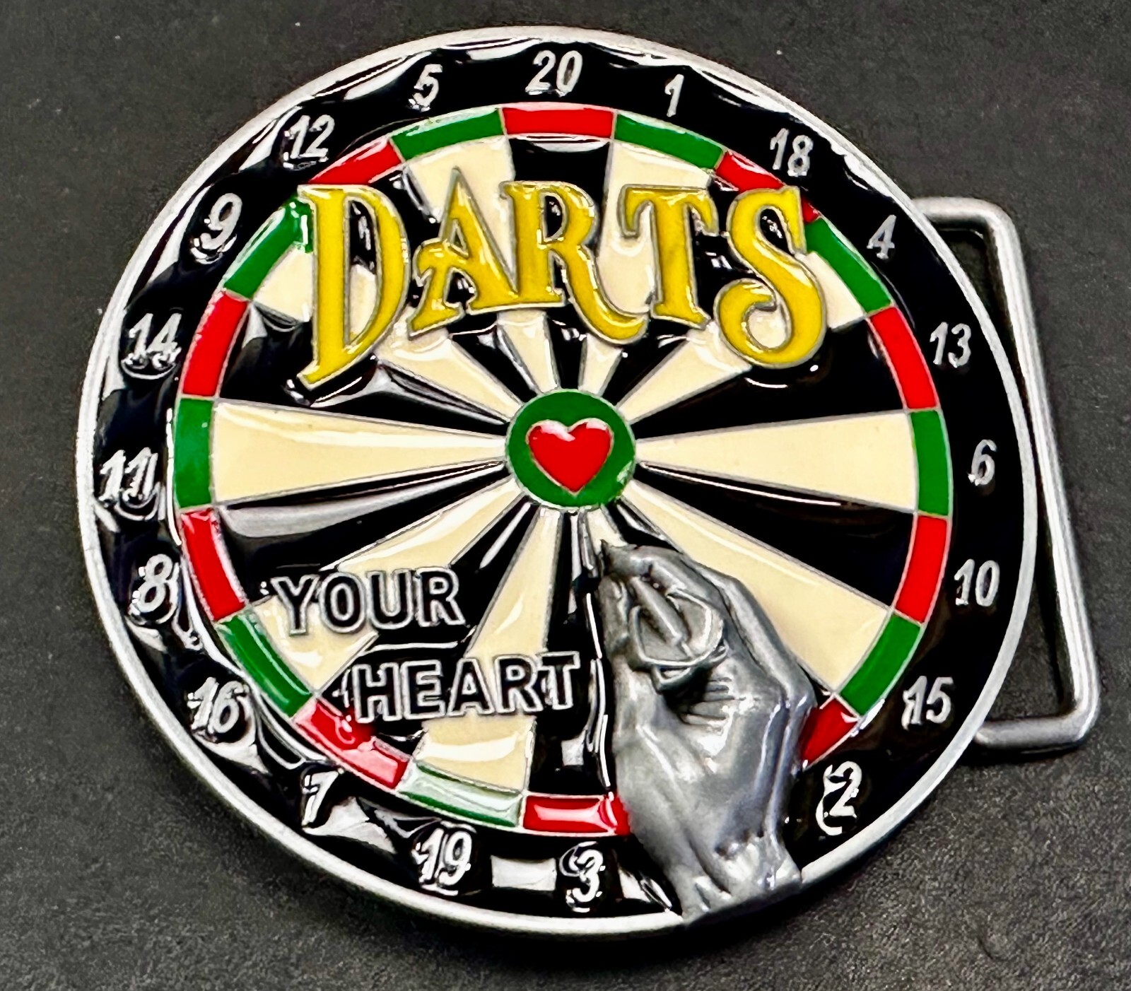 Throwing Darts – Your Heart Dart Game Love Board Sports Bar Novelty Belt Buckle