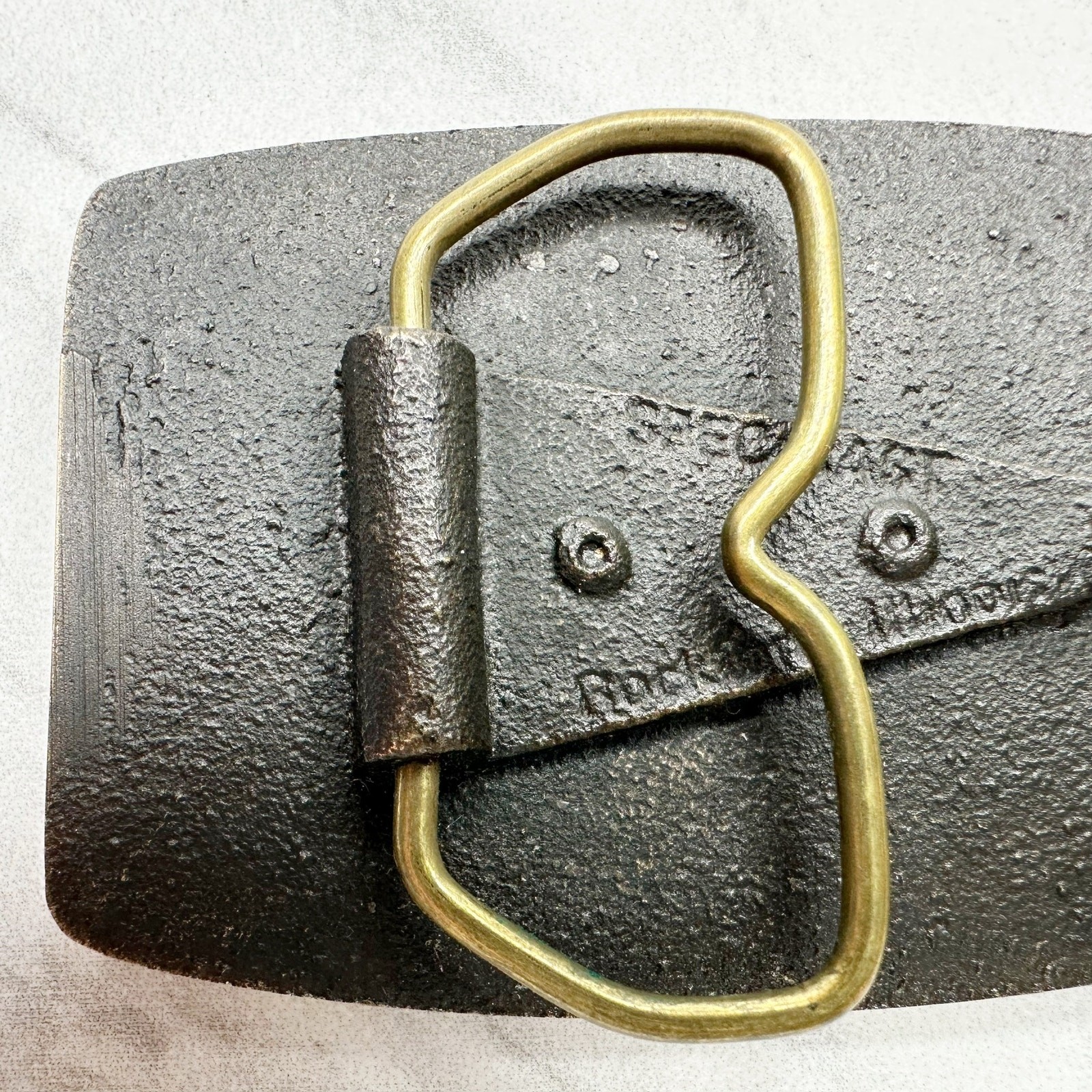 Vintage Spec Cast 3B Belt Buckle Brass Tone Metal