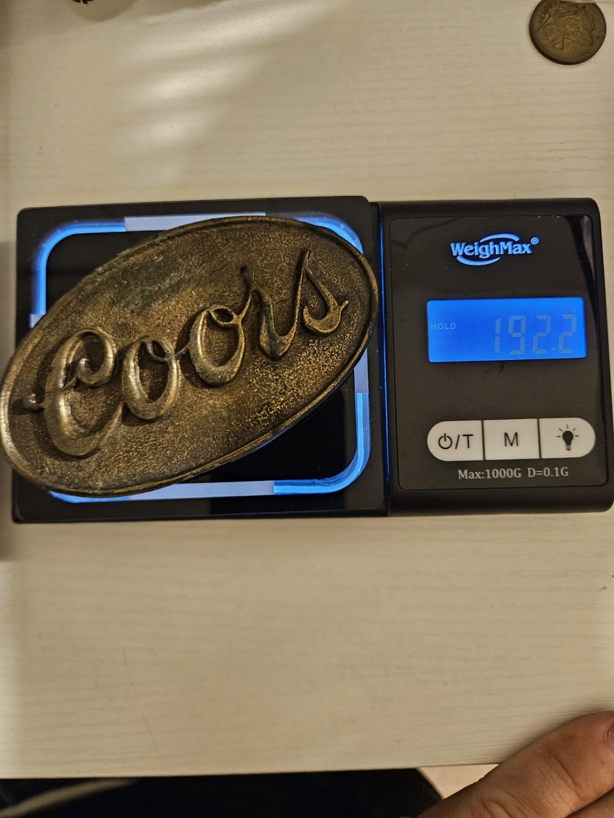 Coors Men’s Gold Tone Metal Plate Belt Buckle Logo, Fits 1.5 in Belt