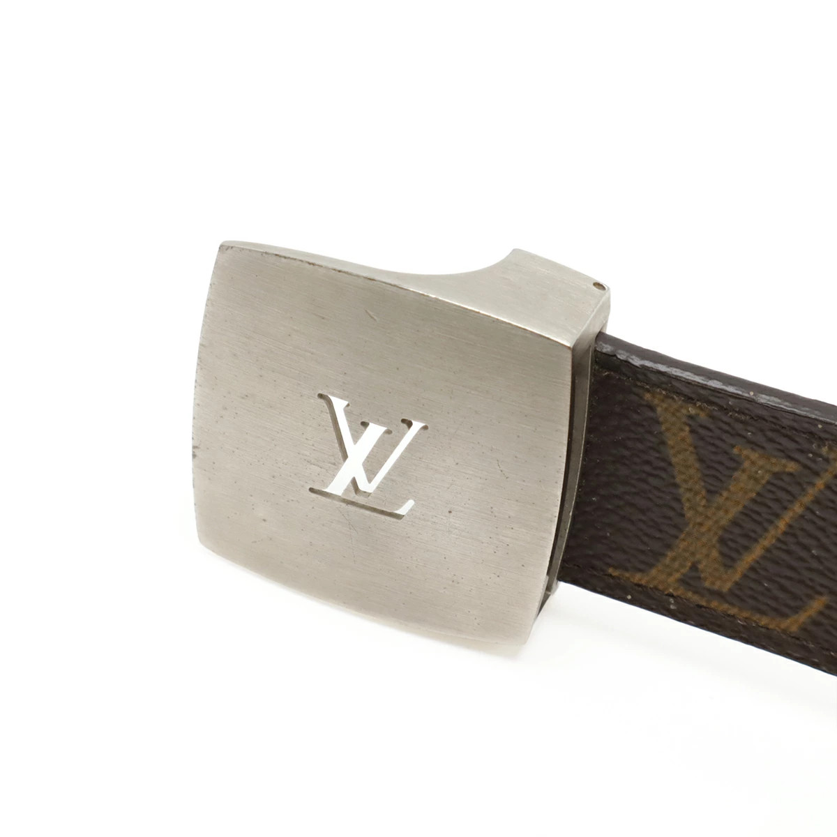 LOUIS VUITTON Monogram Suntulle Cut Belt Men&rsquo;s Men&rsquo;s Silver Hardware