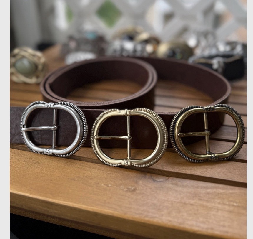 Rope Edge Oval Belt Buckle – French Zamak, 40mm