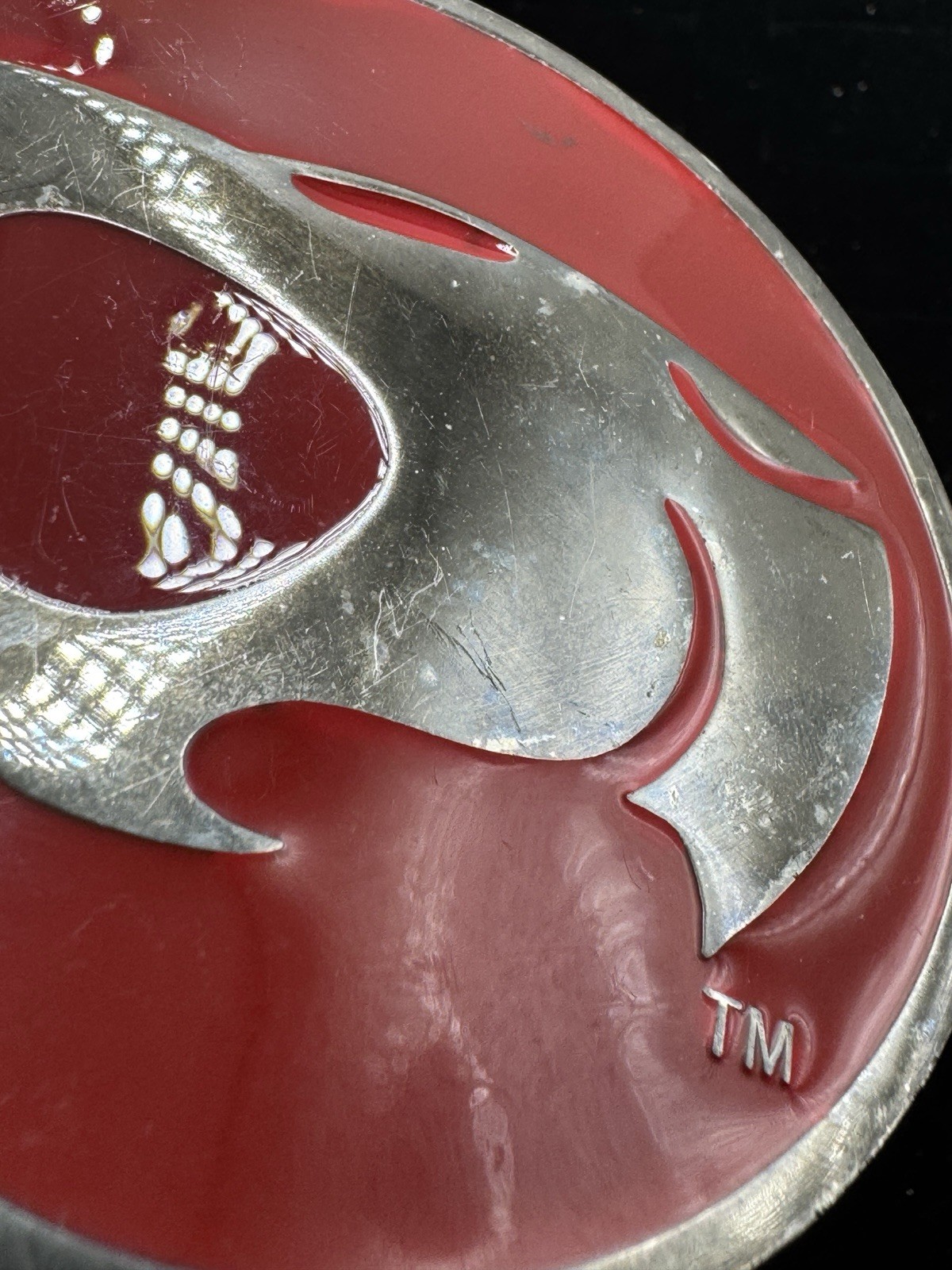 Thundercats Red Silver Enamel Belt Buckle Brass Metal 3.25&Prime; Warner Bros 2005