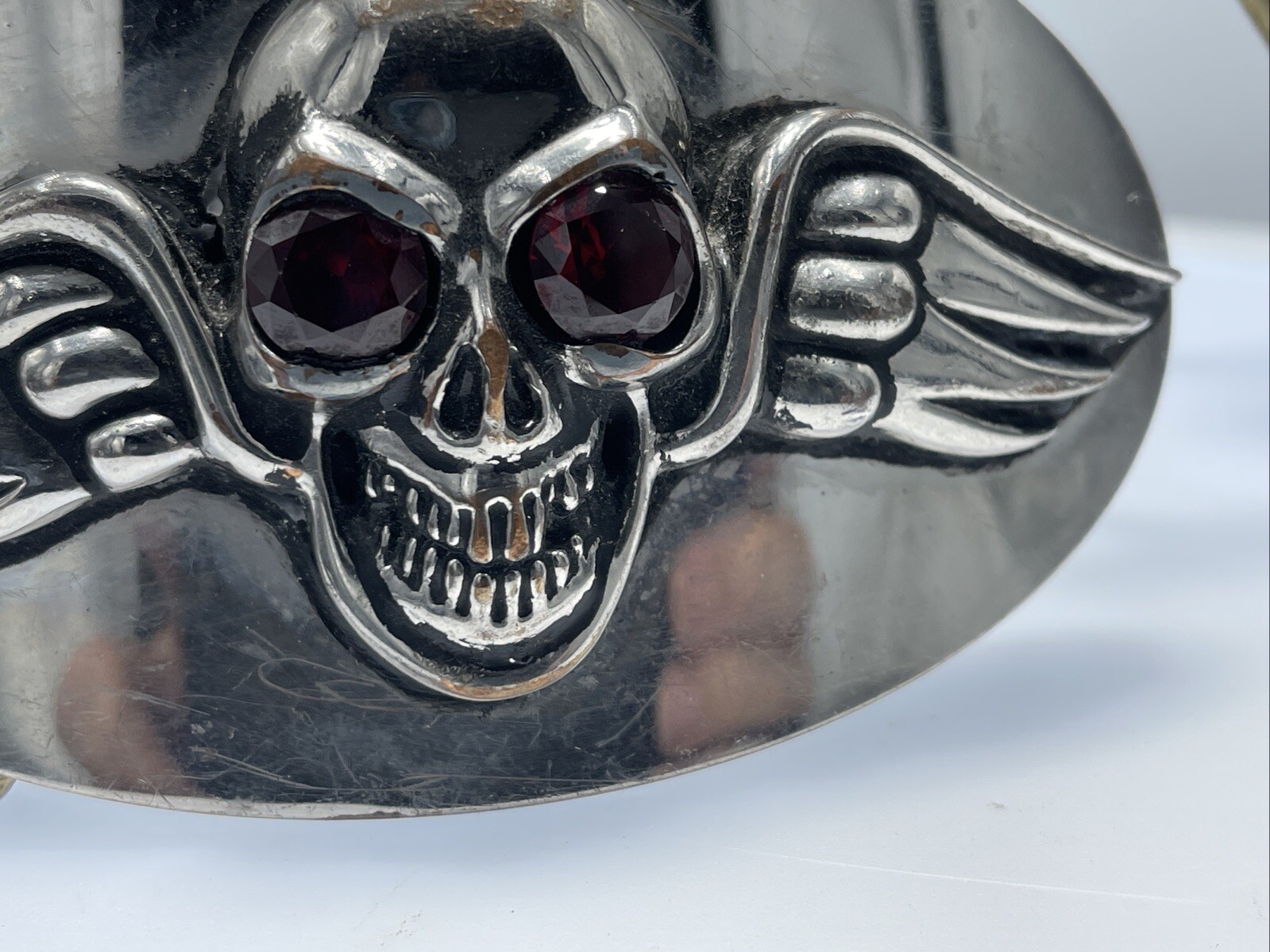 Chosen by King Baby Flying Skull with Ruby Eyes 5.5”x3”