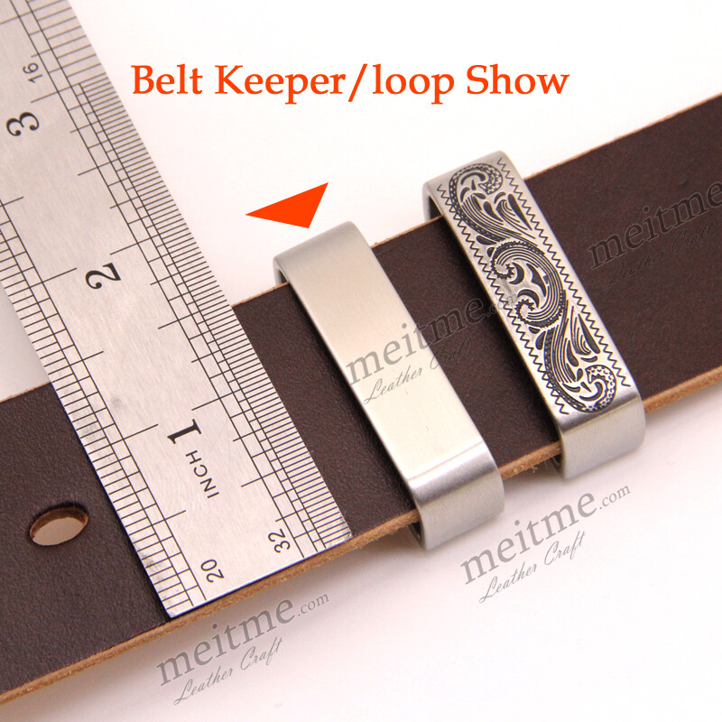 1 1/2&Prime; Stainless Steel Buckle Loop Leather Belt Jeans Suit Keeper Craft DIY -1pc