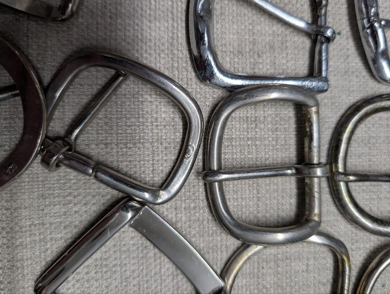 vintage 30 PC LOT western BELT BUCKLES chrome COWBOY rodeo 1.5&Prime; metal steel