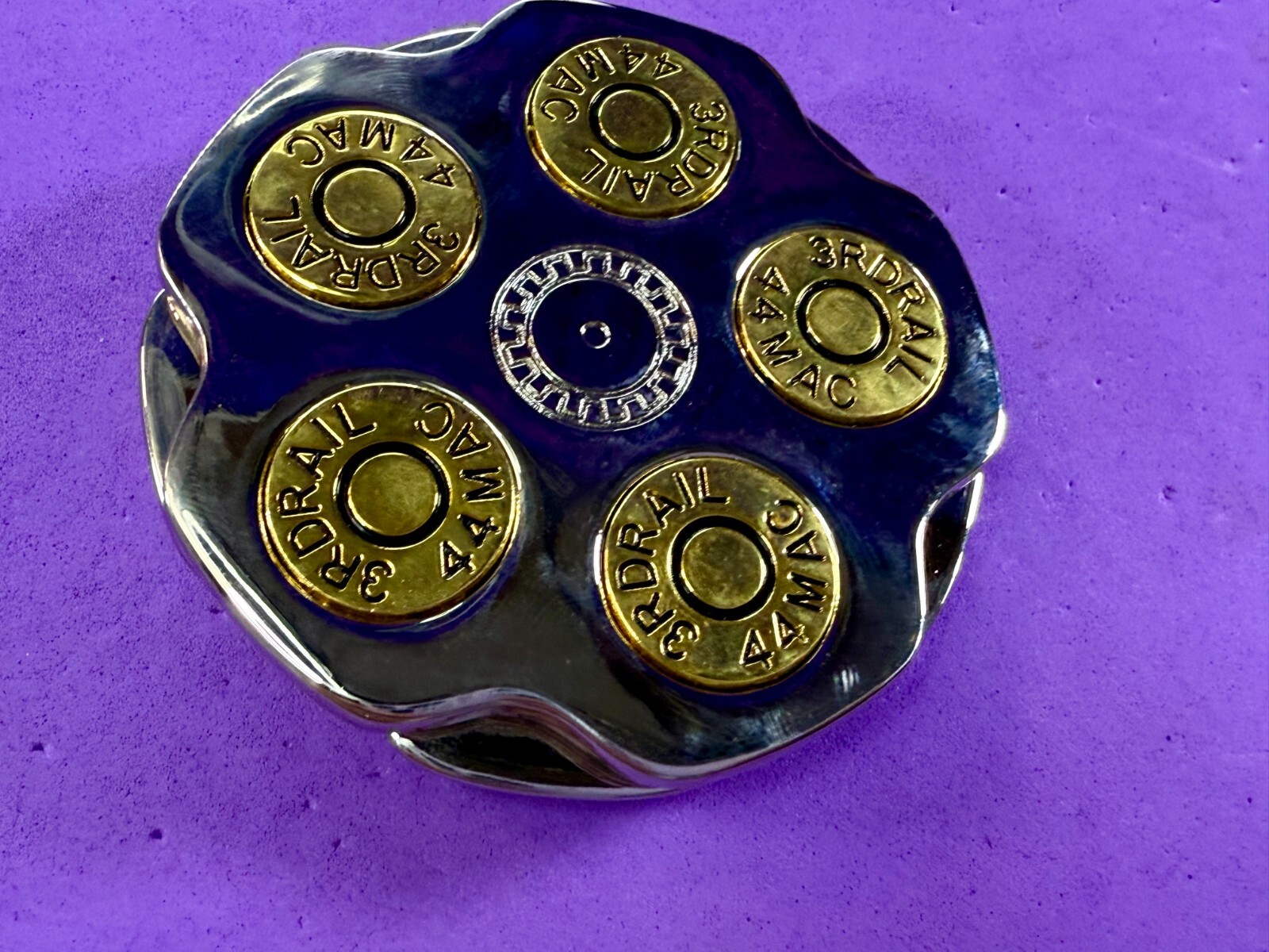 3RDRAIL Magnum 44 Revolver Gun Shell Bullet Moving Collectors Belt Buckle