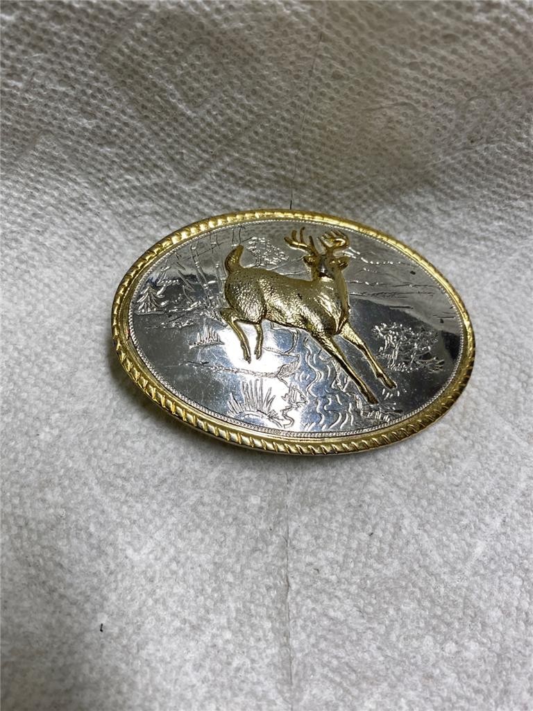 AMINCO Deer Buck BELT BUCKLE AMINCO THE HERITAGE COLLECTION SSP. GP. VINTAGE