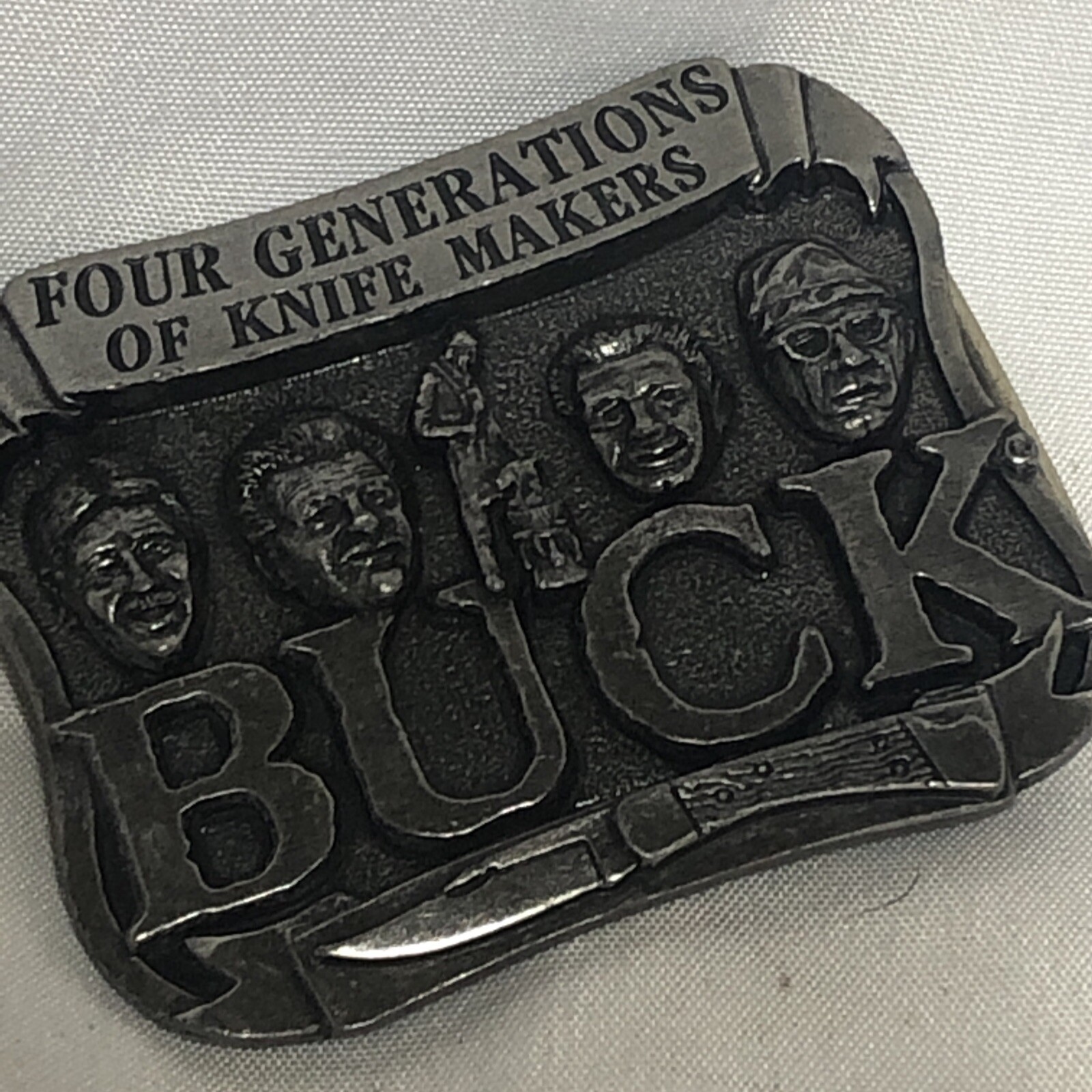 Vintage Belt Buckle Buck Knife Four Gen. of Knife Makers Smokey Mountain/u5a