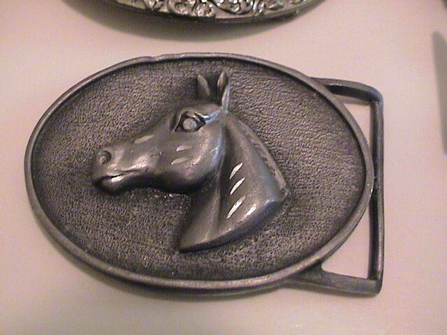 LOT /4 LIBERTY BELL DIGITAL RAM HORSE HEAD WESTERN SEMI TRUCK MENS BELT BUCKLES