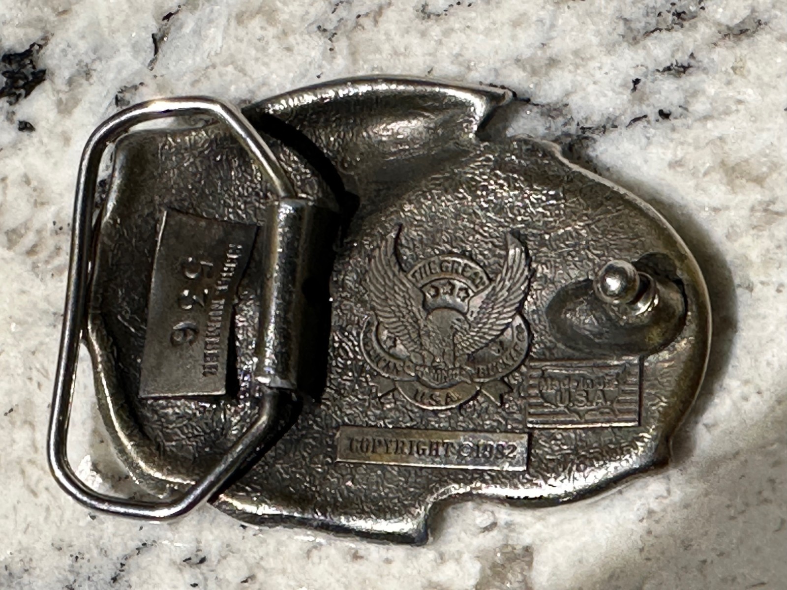 I&rsquo;D RATHER BE FISHING SALMON Vintage 1982 Belt Buckle Great American Buckle Co