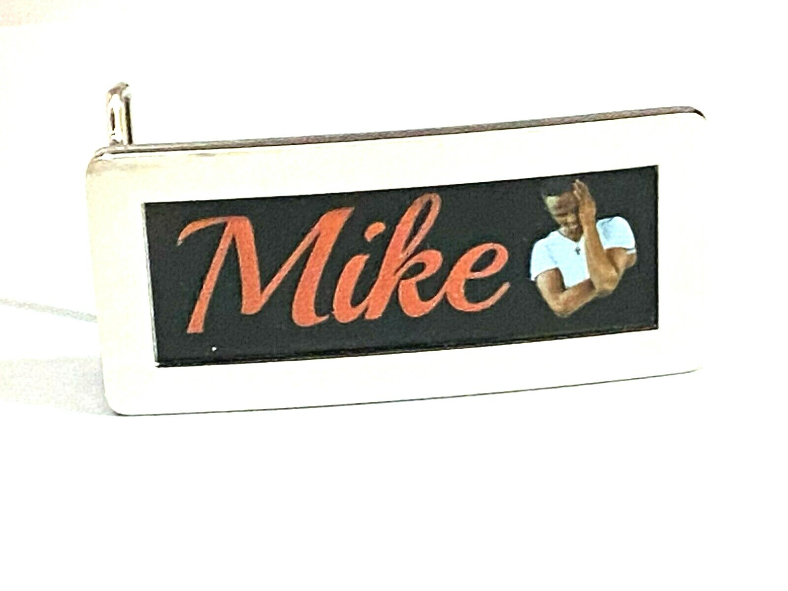 Adjustable Silver Belt Buckle Personalized Custom Black Letters Any Name or Word