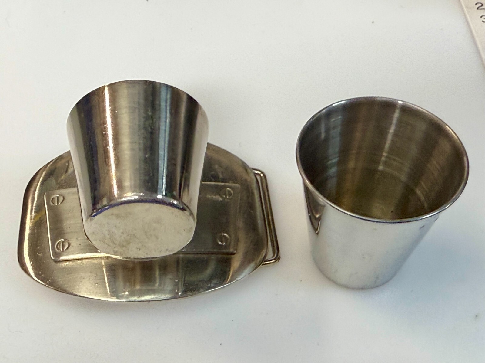 Shot Glass Cup and Holder Reflective Perfect Bar Gag Novelty Game Belt Buckle