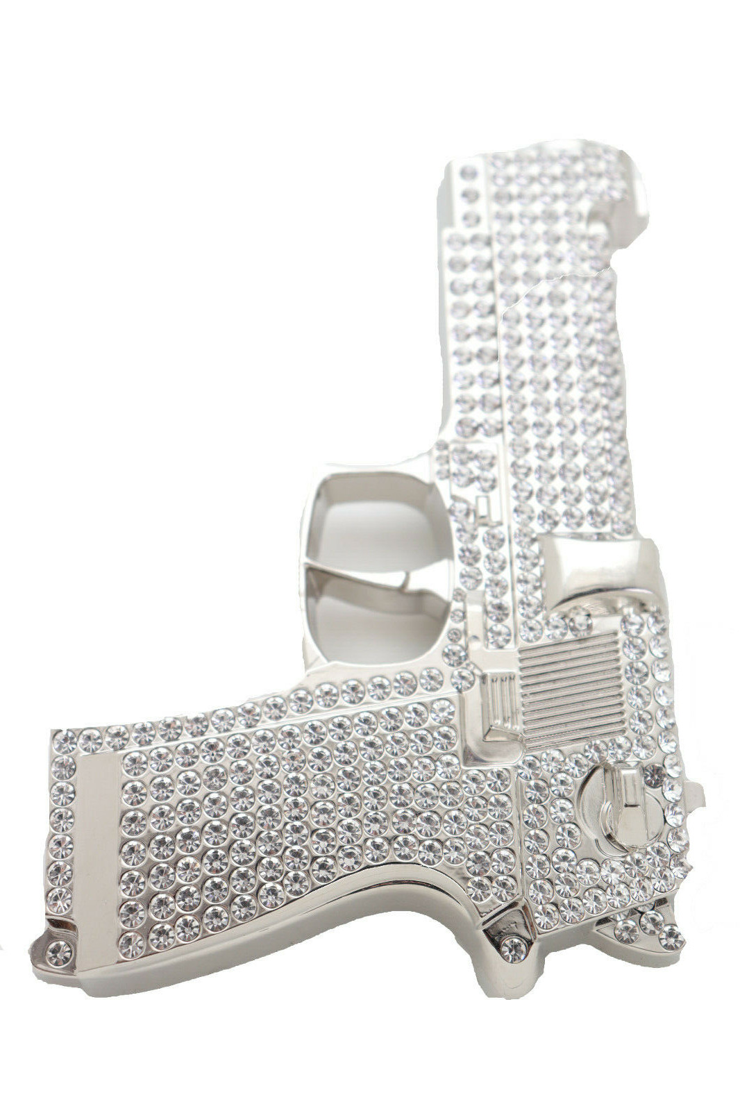 Gun Belt Buckle Western Men Really Rodeo Cowboy Style Silver FULL OF RHINESTONES
