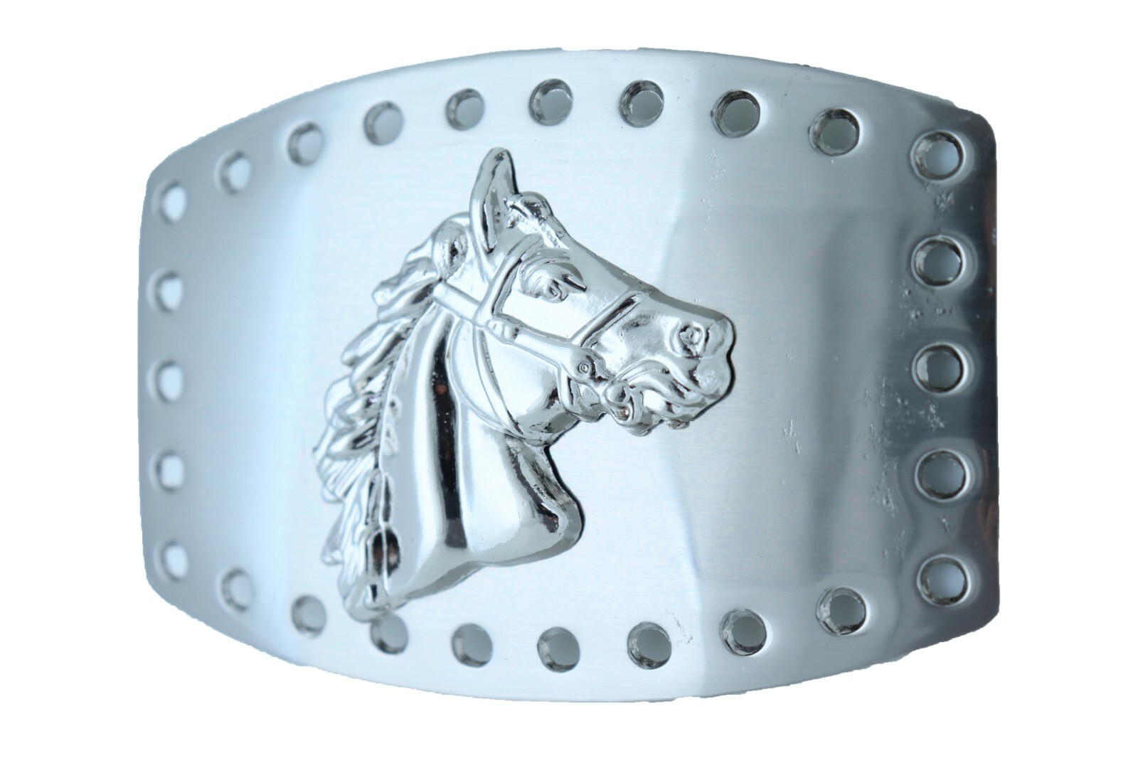 Cool Men Women Western Fashion Belt Buckle Silver Metal Rodeo Horse Classic Look