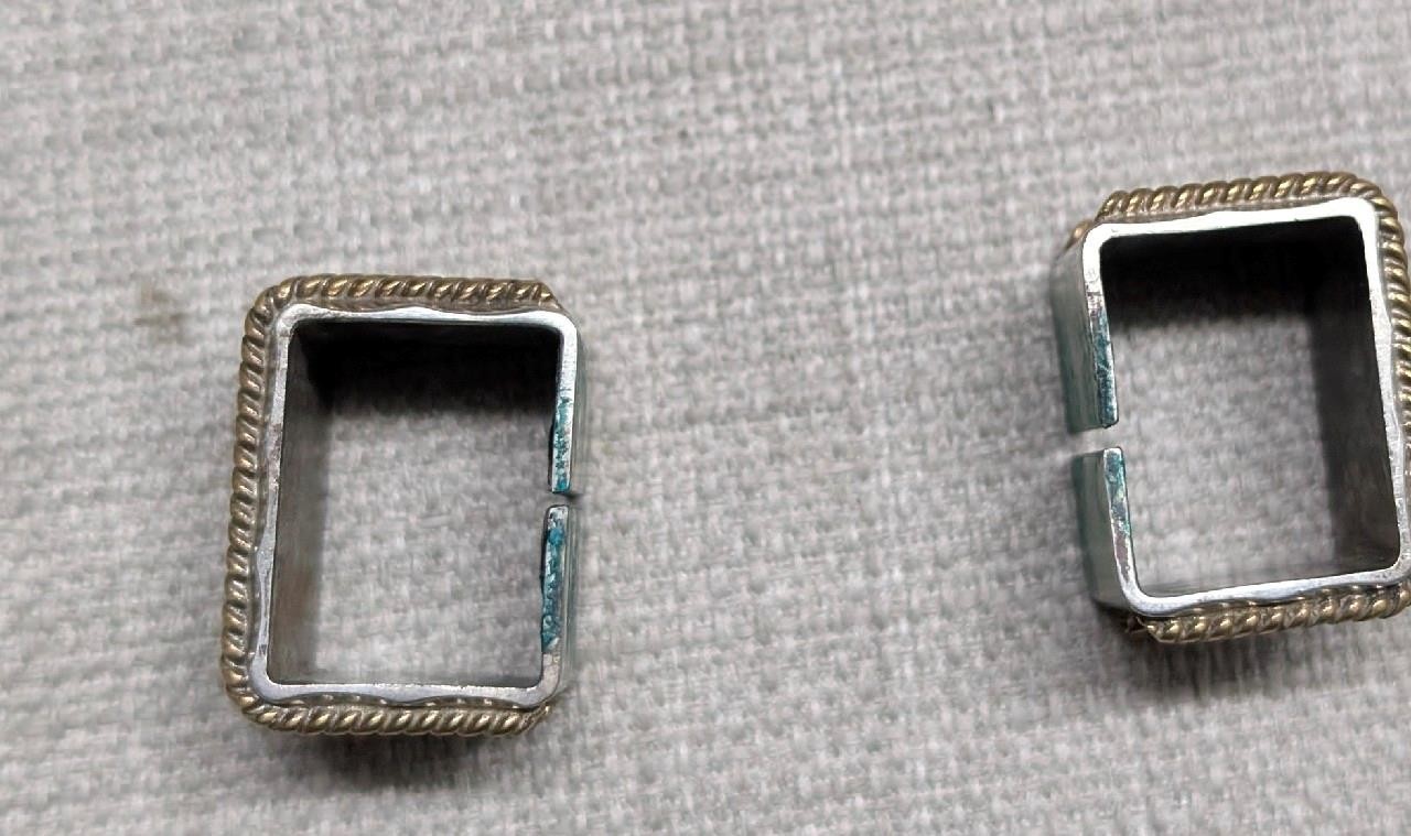 vintage 4PC belt buckle TEXAS custom made GERMAN SILVER nickel silver WESTERN