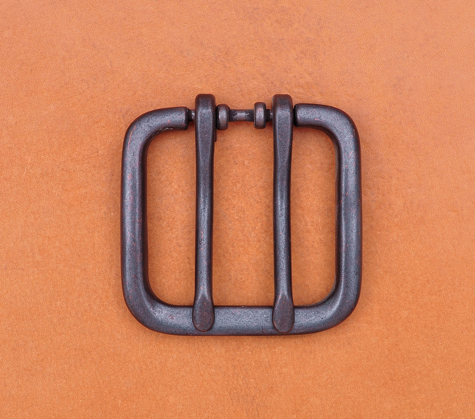 Wide Double Tongue Pin Roller Prong Pin Belt Black Buckle Fits 40MM Belt Straps