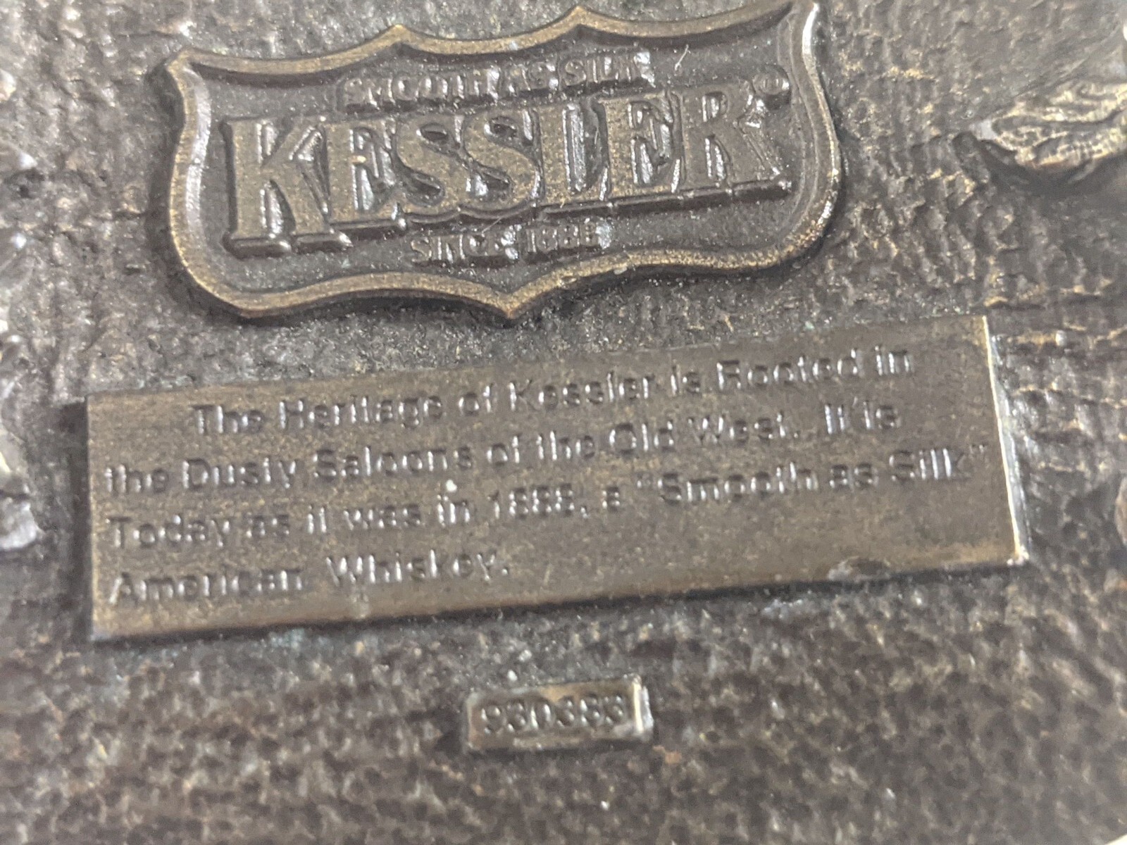 Kessler Belt Buckle The Spirit of Wisconsin 1993 Smooth as Silk bronze wearing