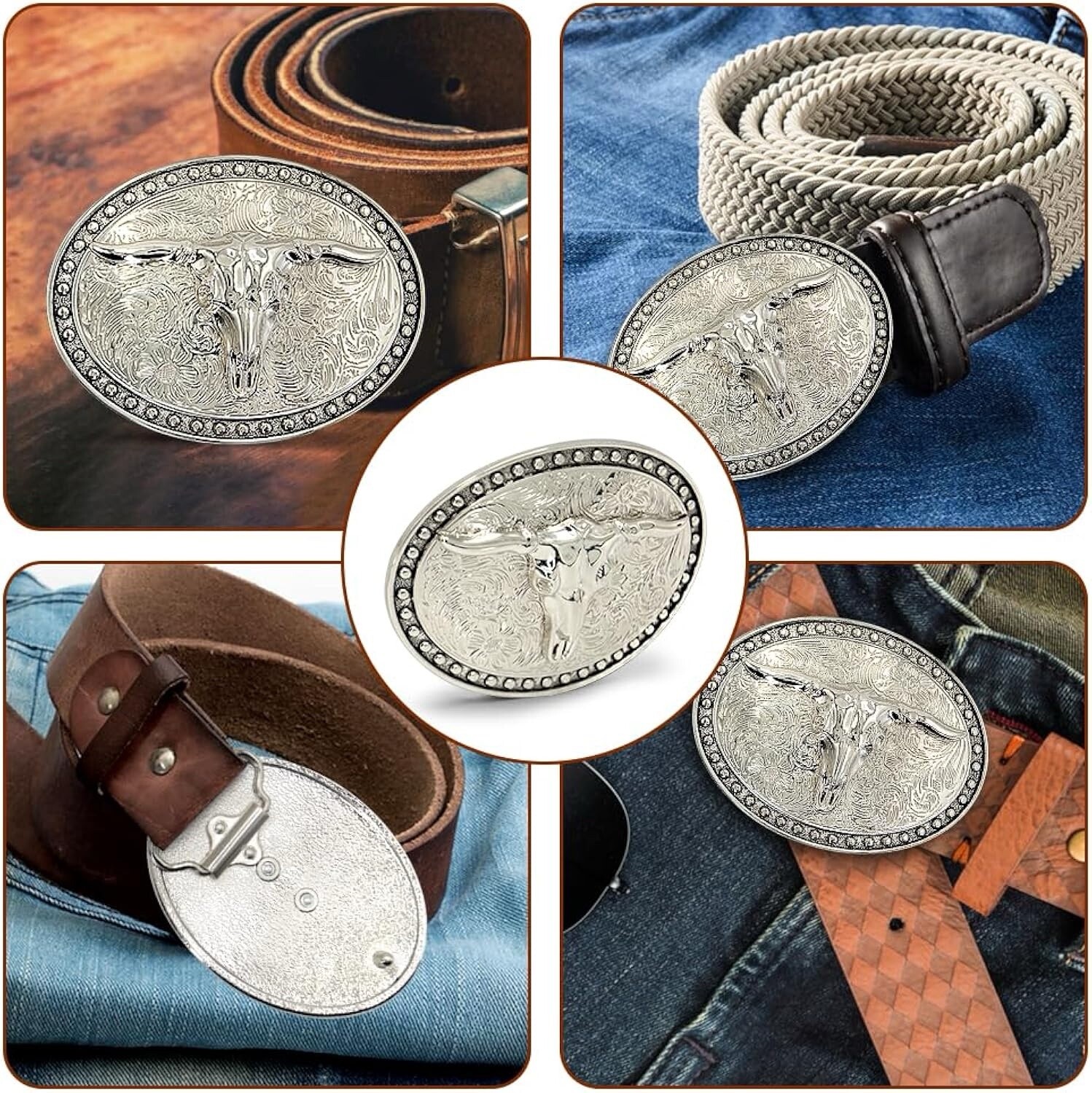 Western Cowboy – Texas Longhorn Belt Buckle for Men Women