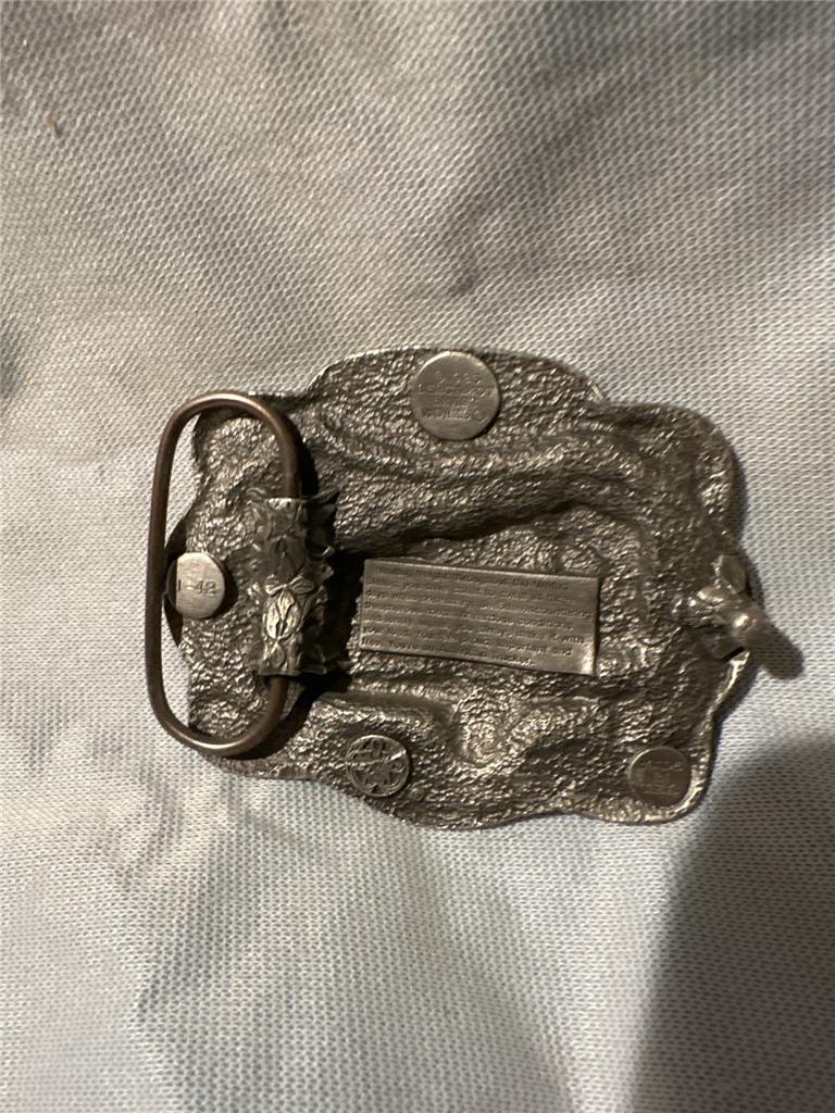 Vintage 1985 American Trucker Belt Buckle, Bergamot Brass Works J-42
